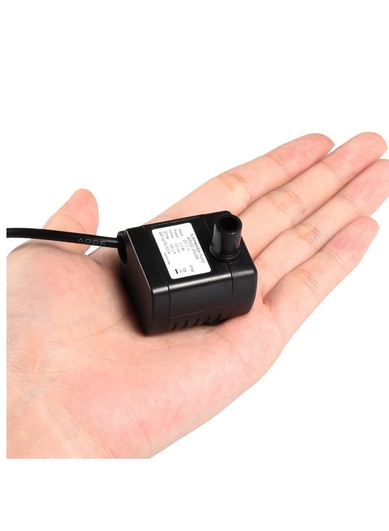 مضخة نافورة USB ميني  مضخات غاطسة مدمجة مضخة مياه فعالة مضخة هادئة في الهواء الطلق لمسبح صغير خزان سمك سلك طويل 180 لتر/ساعة سوداء - Image 5